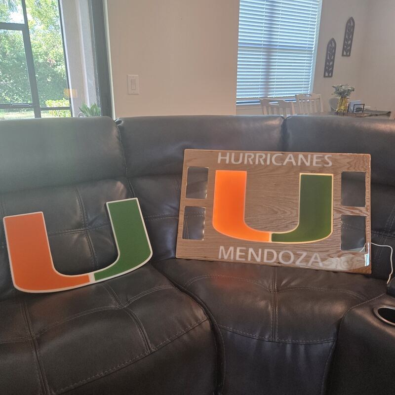 LED-backlit epoxy team sign